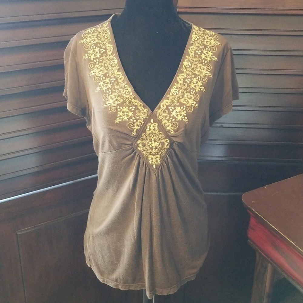Top with Gold Embroidered Thread